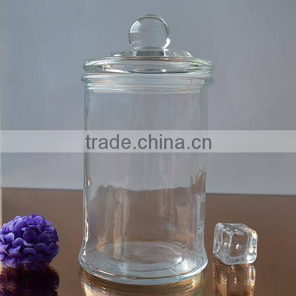 Storage glass jars with glass lid different style
