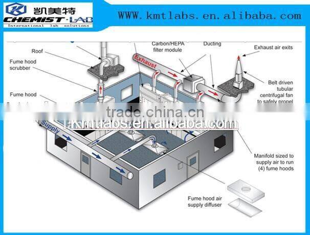 Chemical Resistant Biology Lab Fume Cupboard With Epoxy Resin Top
