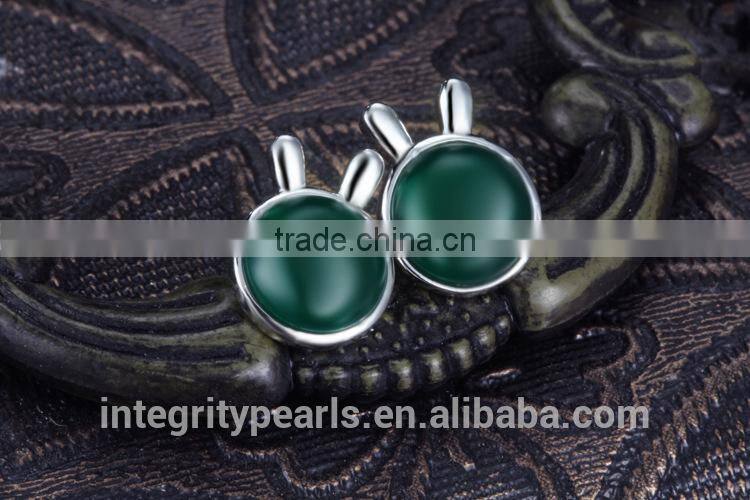 green agate cute lovely rabbit shape fashion latest korean model selling earring