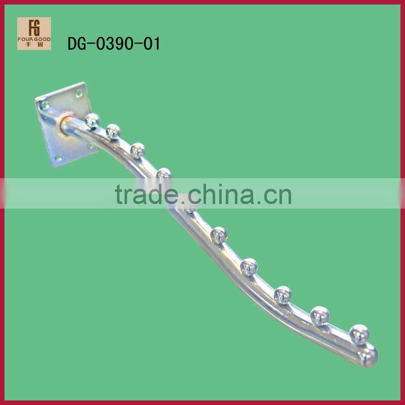 Metal chrome waterfall display hook for slatwall system