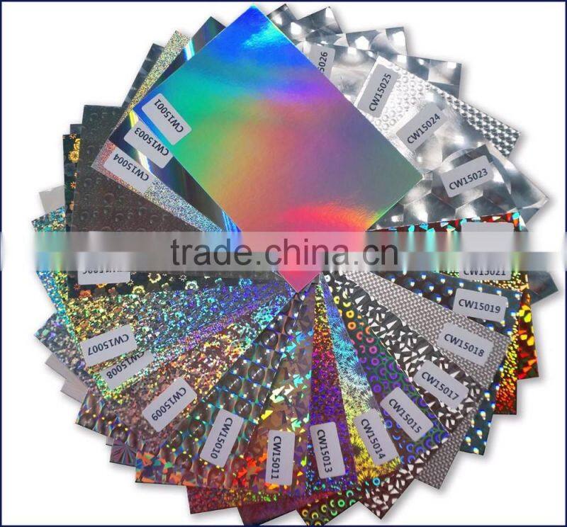 colour laser hot stamping foil hologram foils with different patterns for paper and plastic