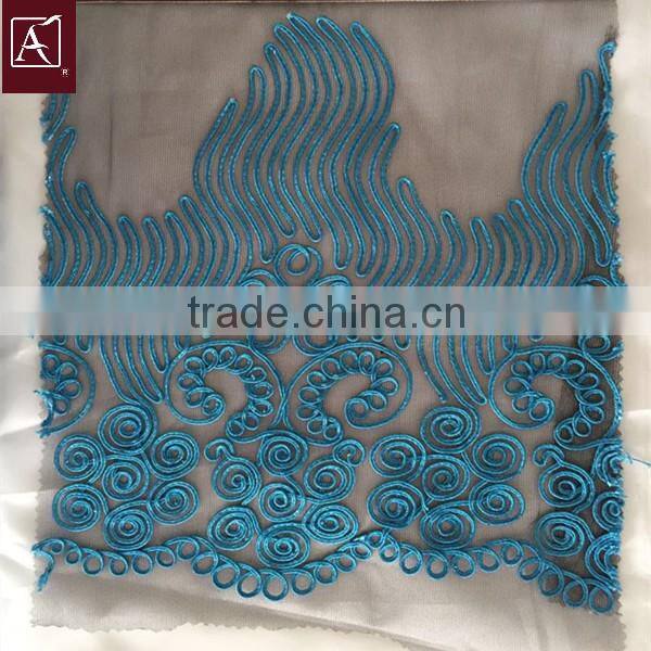 two kinds of patterns cording embroidery Fabric with best price