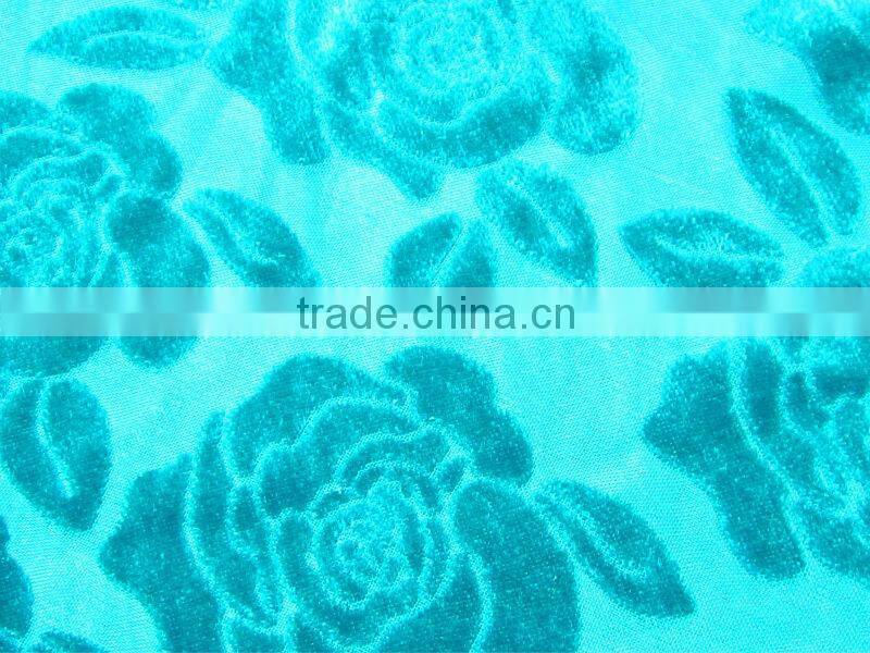 shaoxing polyester flocking velvet burnout fabric