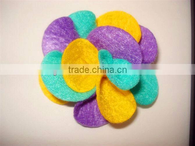 decorative handmade jean material fabric flower for dress