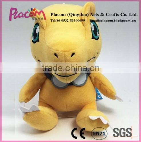 Cheap High-quality Cute Digimon Agumon with Goggle of Taichi Plush Toy Stuffed Animal Doll for Promotion