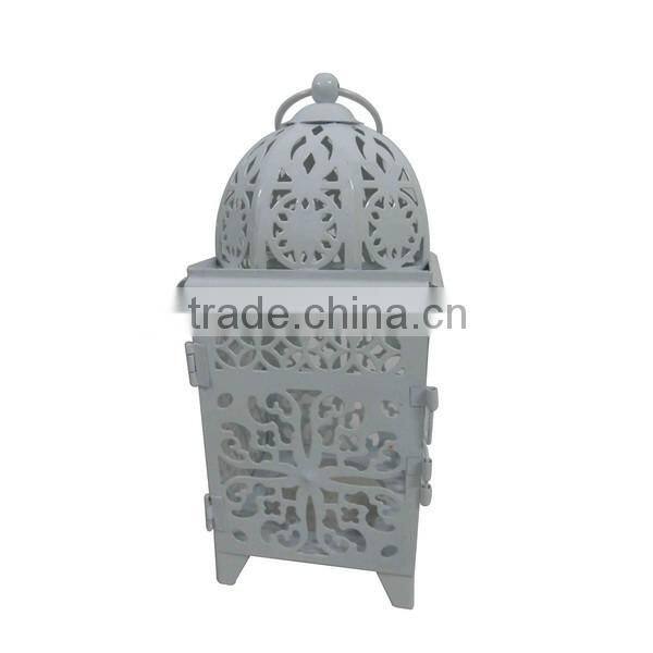 White small Moroccan metal lantern for wedding decoration