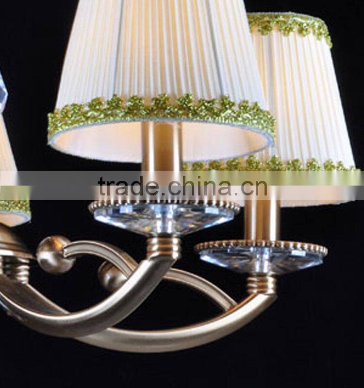 acrylic cheap chandelier with Shades of green lace