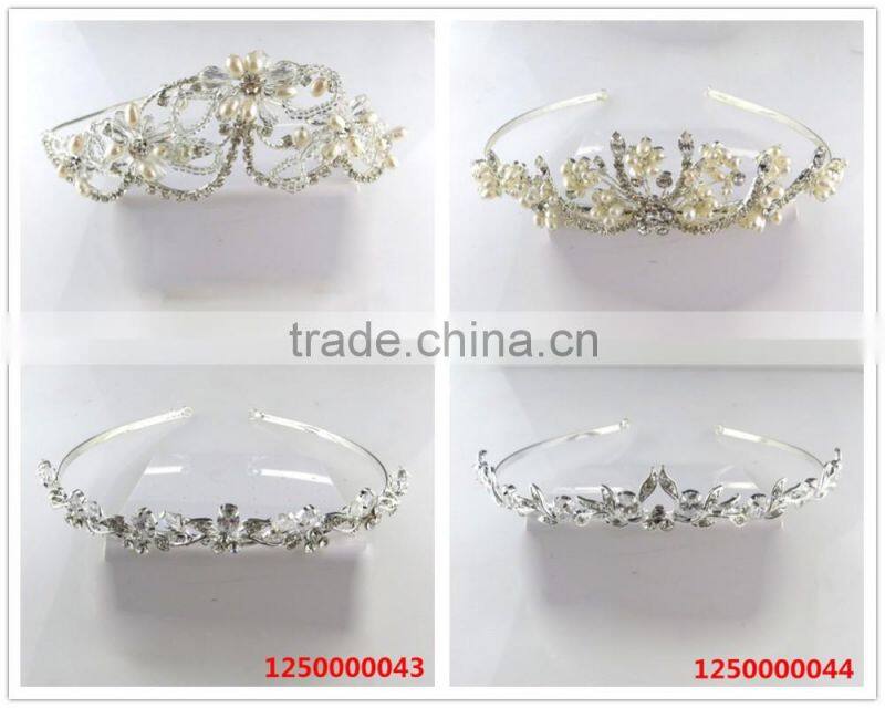 Trendy America style flower pearl lady crown