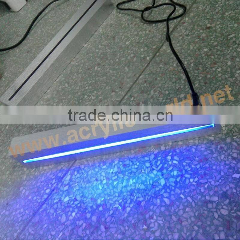Black acrylic Material led edge lit sign base with RGB led lights