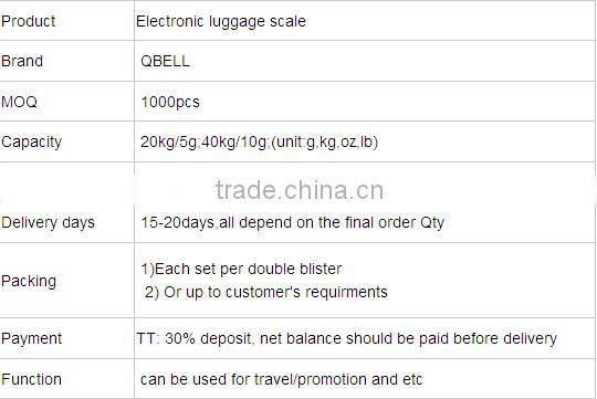 40k/ 10g Digital Electronic Portable Luggage Weighing Scale/digital luggage scale