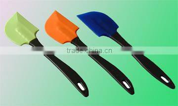 Heat resistant silicone kitchen utensil tool spatula set with plastic handle