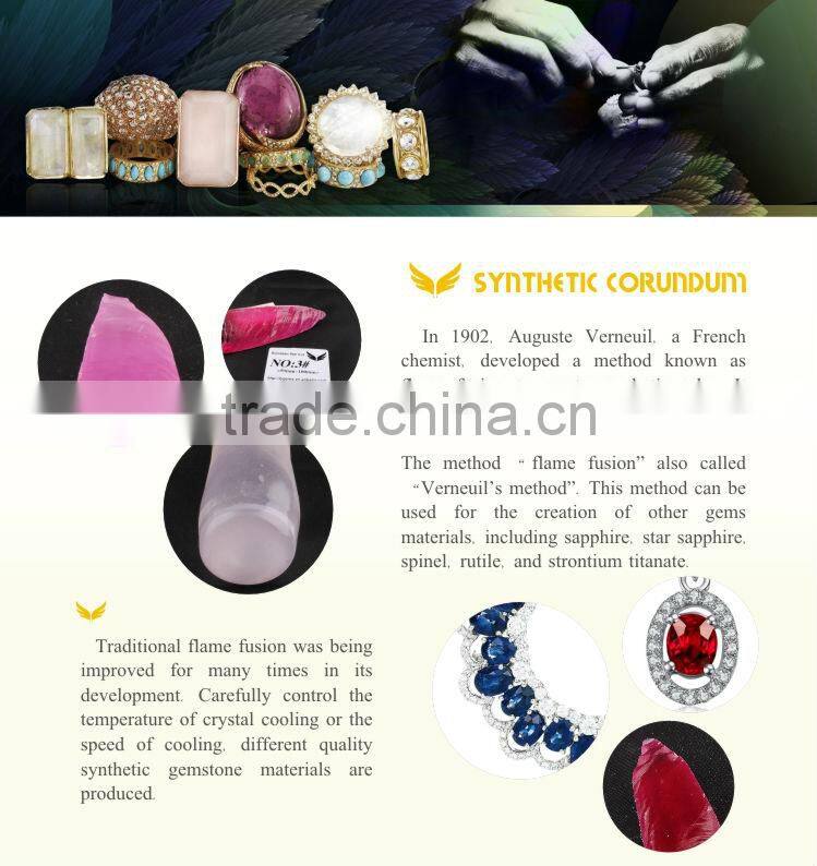 No.1.25# Rose Red Pointed Back Faceted Pink Synthetic Sapphire for Jewelry