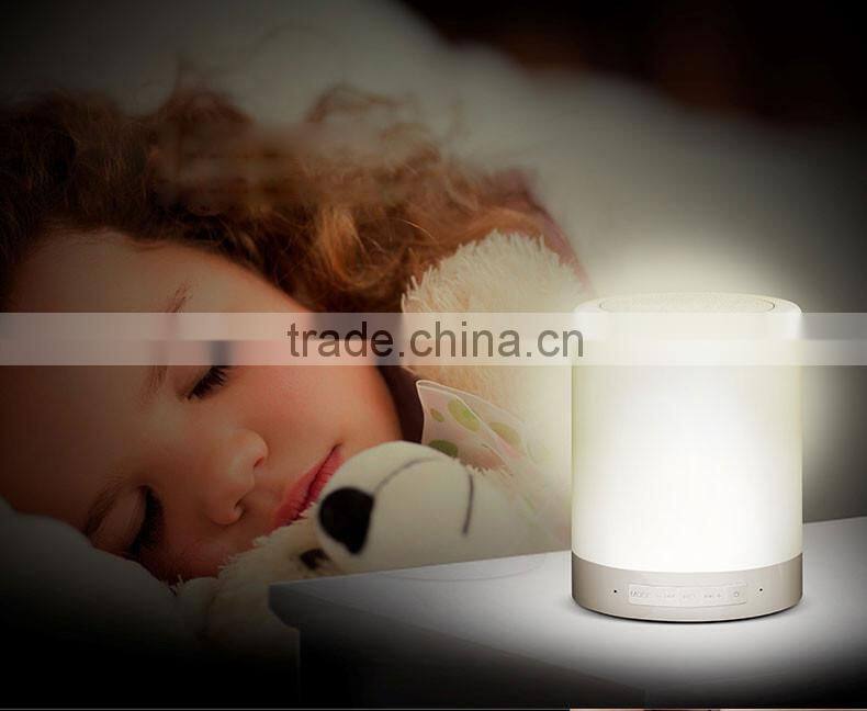 Free Sample Colorful LED Touch Light Bluetooth Speaker Smart Music Lamp
