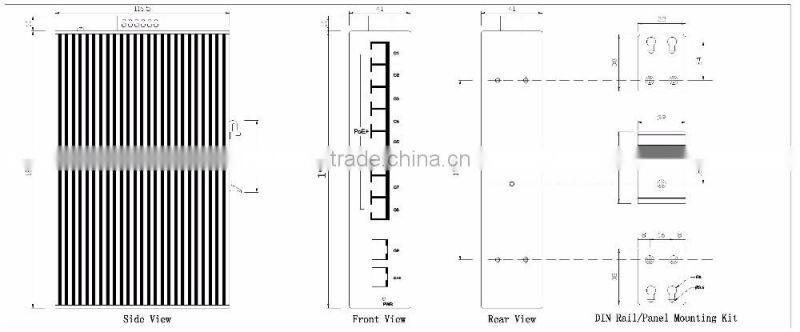 Din-rail gigabit switch, 10 ports Industrial network Switch for IP camera P510A