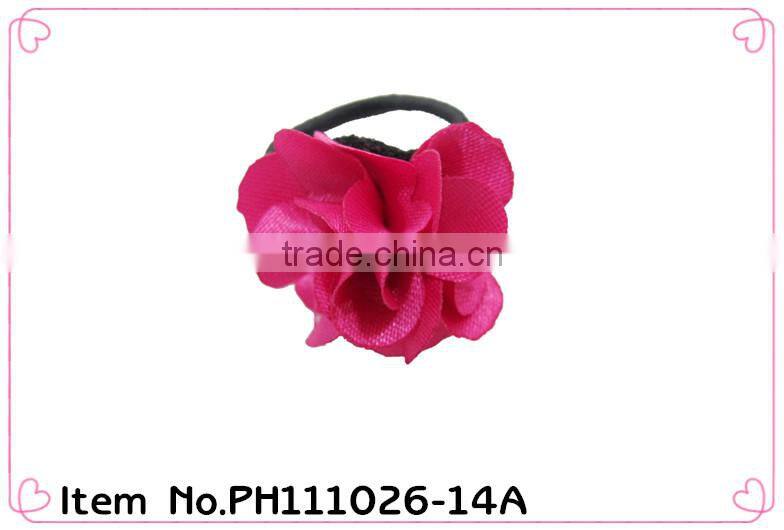 fabric flower hair scrunchie ,hair elastic band