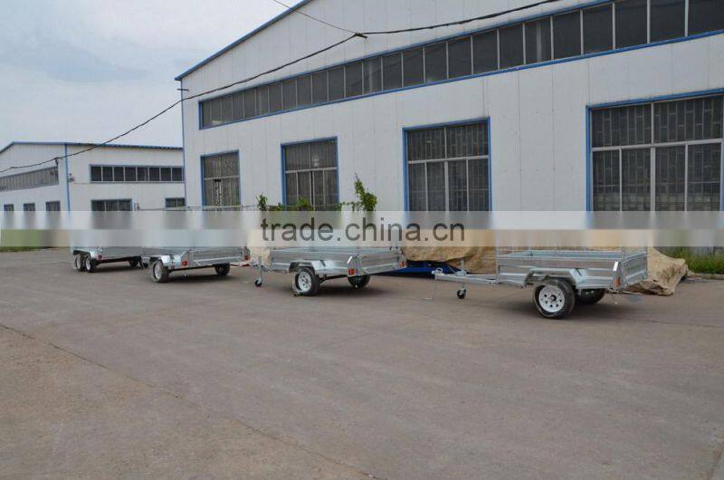 hot dipped galvanized single axle hydraulic farm box tipping trailer