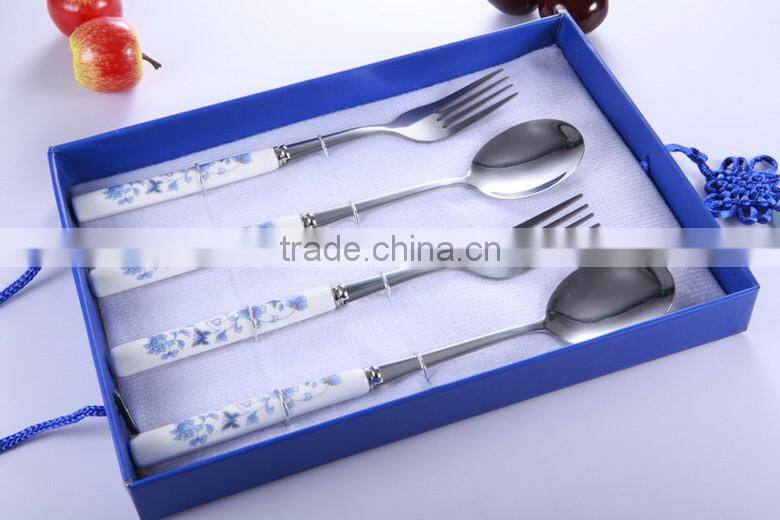 factory price mirror polish used hotel cutlery with ceramic handle