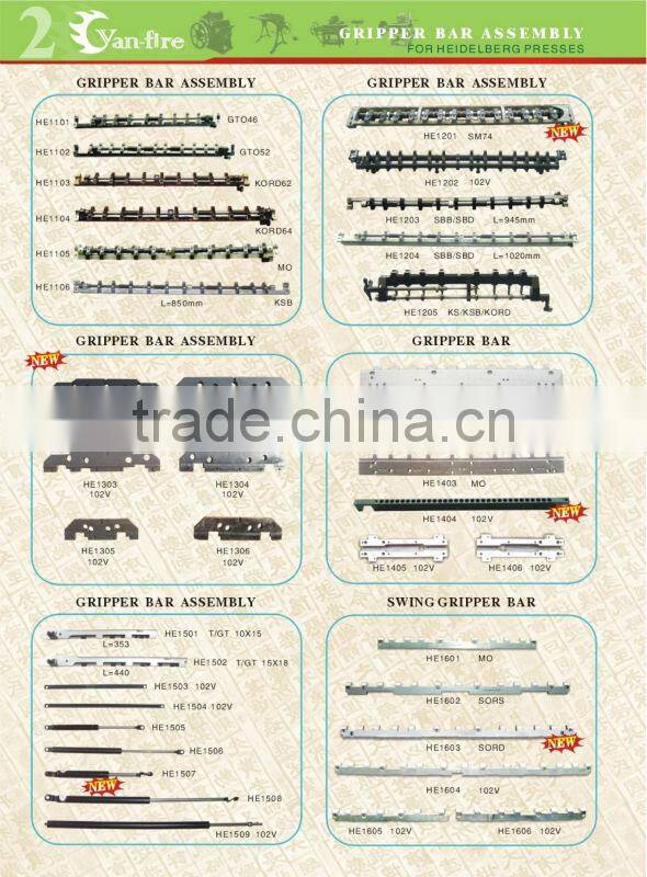 HE1501 gripper bar heidelberg platen spare parts 10*15