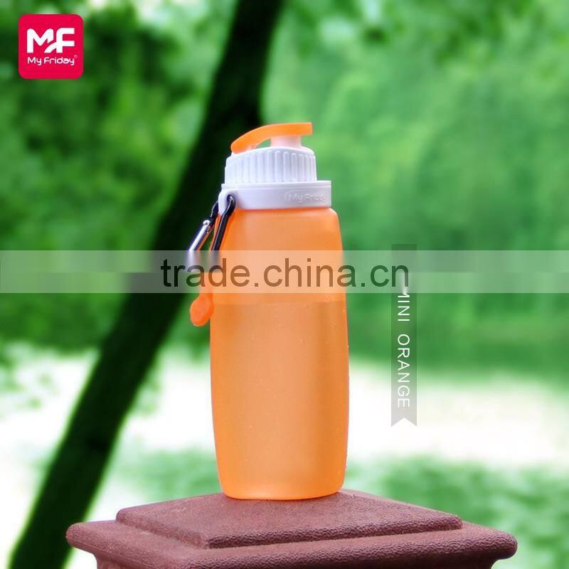 100% bpa free reusable drink containers Collasipble silicone kids water bottles