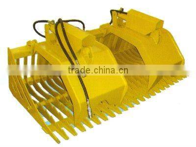 wheel loader attachment multifunction griddle grapple