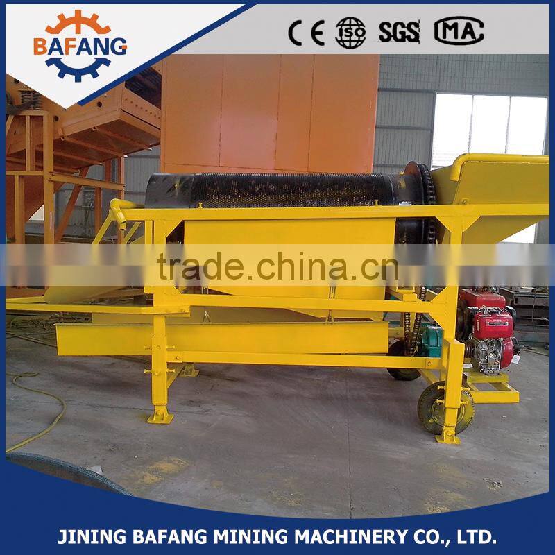 Small trommel for gold mining and gold washing plant