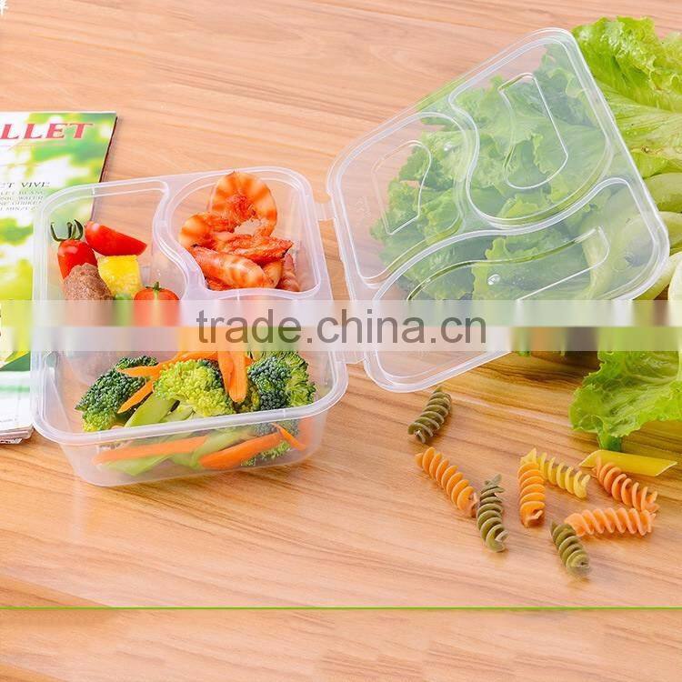 Wholesale plastic boxes sealed preserving folding container with lid connected