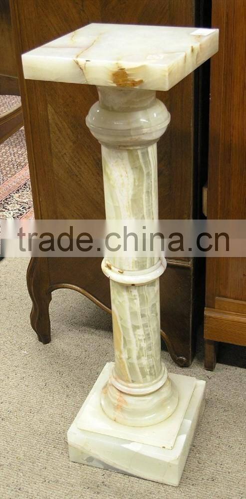 Top Quality WHITE ONYX COLUMNS PILLARS CARVED TOP
