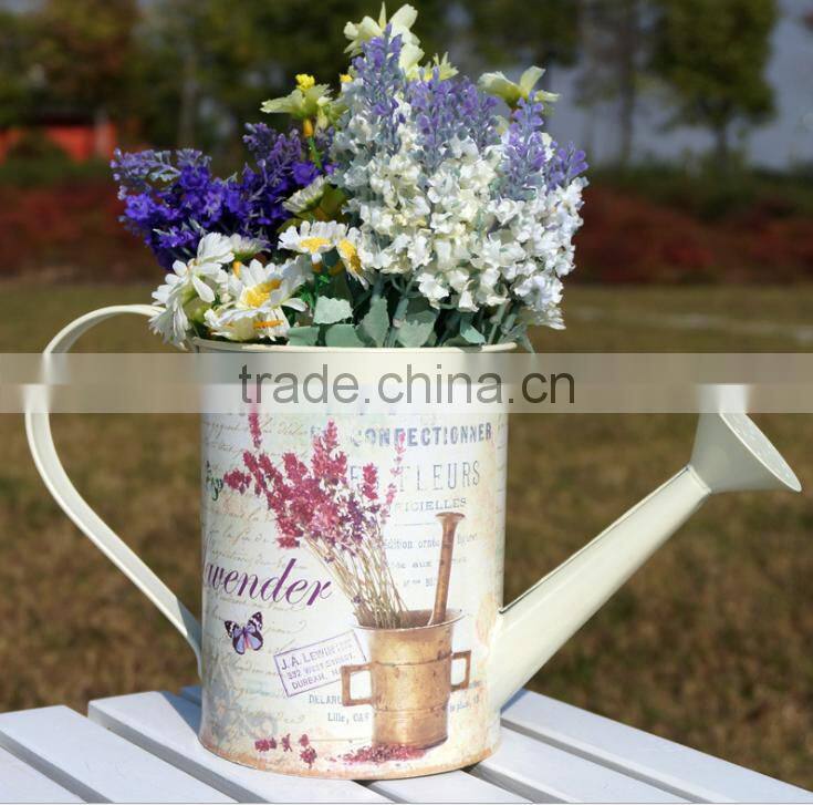 made in china wholesale galvanized mini metal pitcher flower vase