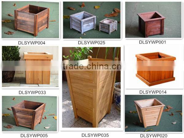 Round Wooden Planter/Wood Barrel Planter