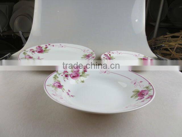 18 pcs porcelain decal dinner set