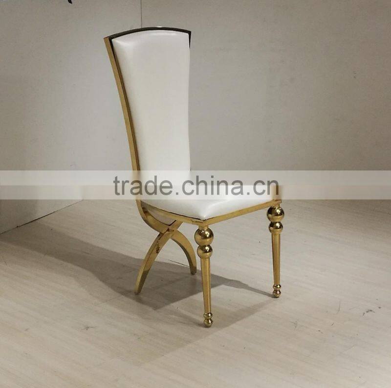 PU cover dining chairs stainless steelframe metal chair