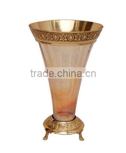 gold plated small candle stand