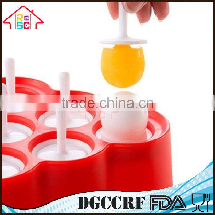 Set of 9 Silicone Mini Pop Molds Kitchen Tools Ice Cream Popsicle Maker