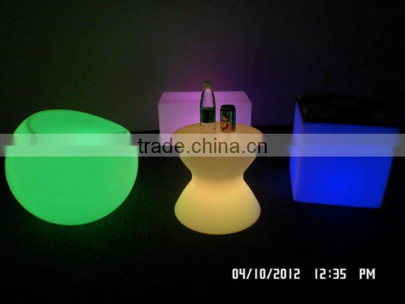 Outdoor and Indoor Plastic Rechargeable Illuminated LED Bar Counter / Moden waterproof led stool