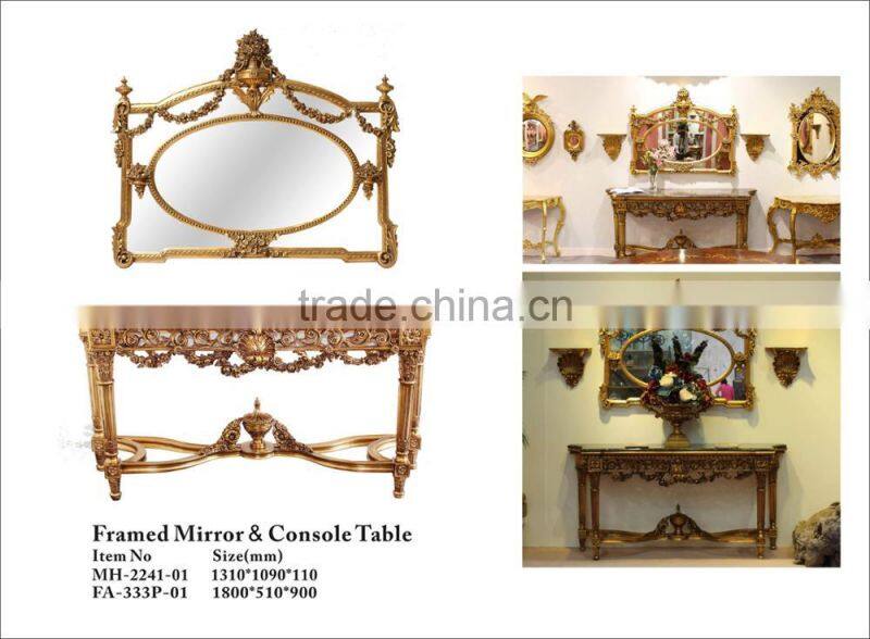 Made in China Foshan factory baroque furniture console gold