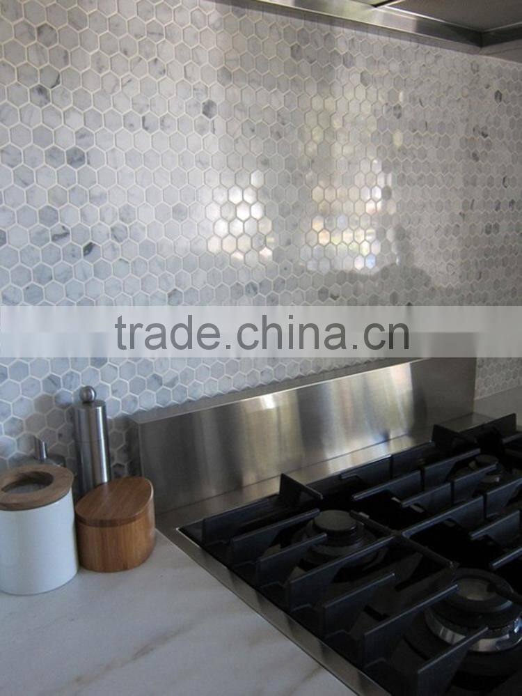 MM-CV240 China customized flooring natural stone hexagon marble mosaics tiles