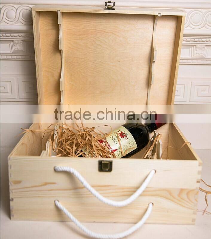 2016 Wholesale high quality customized 6 bottle wooden wine gift box