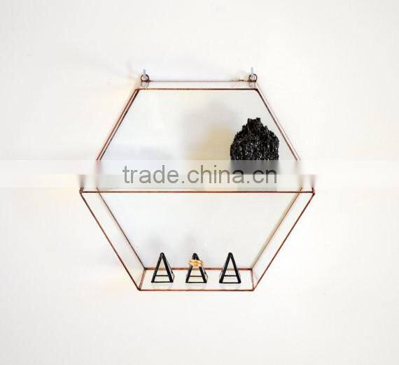 Geometric Shelf Stained Large hanging Glass Terrarium