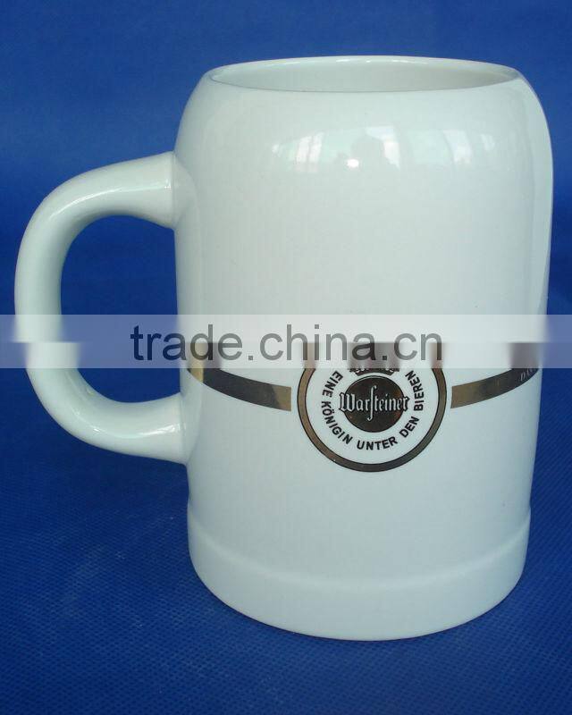 ceramic beer mug with colorful design for promotional