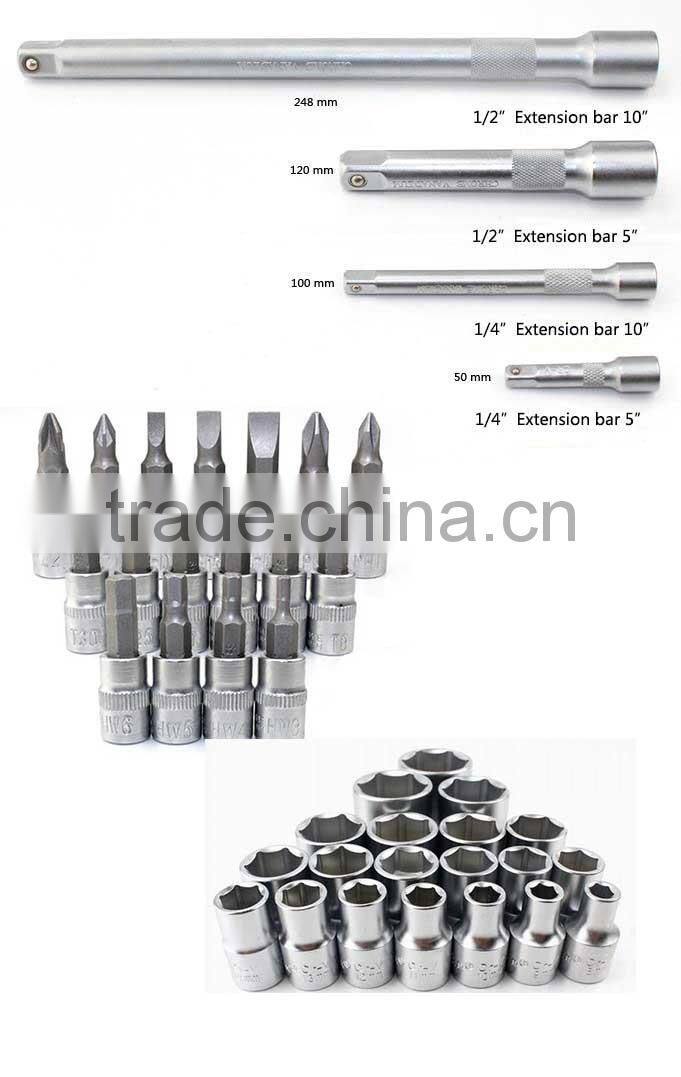 108PCS 1/2" 1/4" GERMANY FORCE MULTIFUNCTIONAL MECHANICAL SOCKET SET HAND TOOL SET