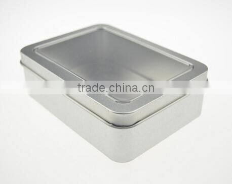 PVC clear window metal tin box