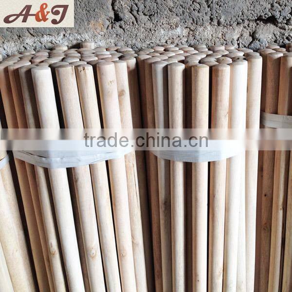 Good Treatment finished italian screw broom sticker /painting wood pole Plain bottom end