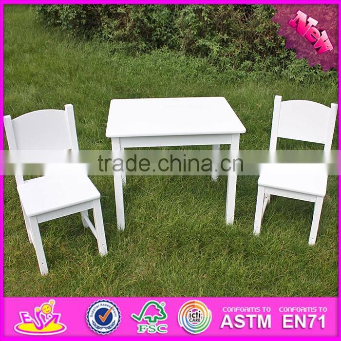 2016 new design home / school / kindergarten white kids wooden table and chairs W08G145