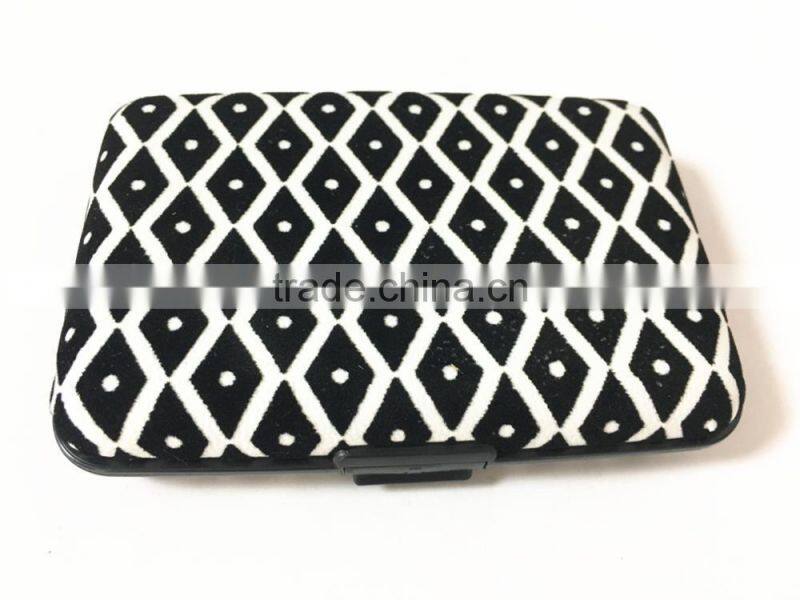 Flocking leather & Aluminium Business Credit Card Holder RFID wallets