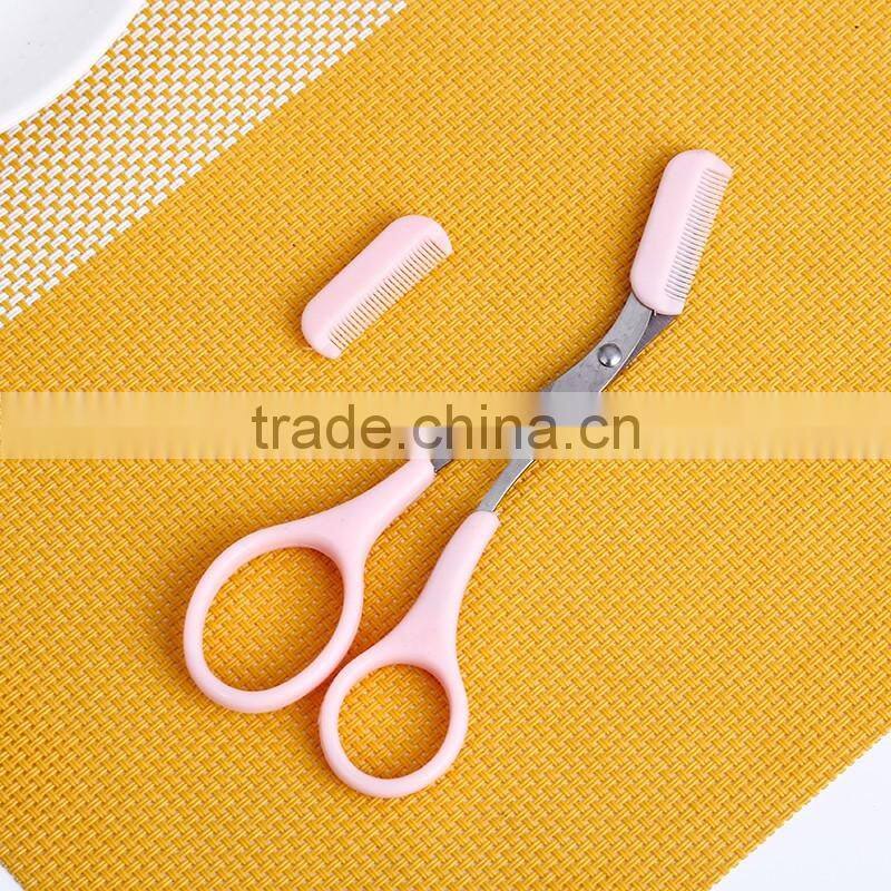 AOY16 Plastic handle Eyebrow scissors set, easy carry