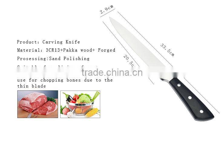 11pcs Kitchen Knife Set With 3CR13+Pakka Wood+Forged