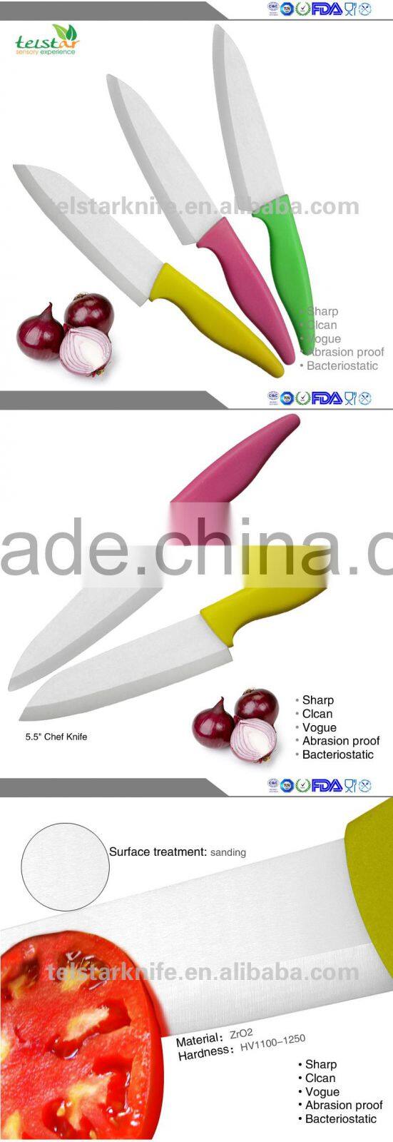 Soft Grip Handle Sharp white Blade 5.5" Ceramic Knife