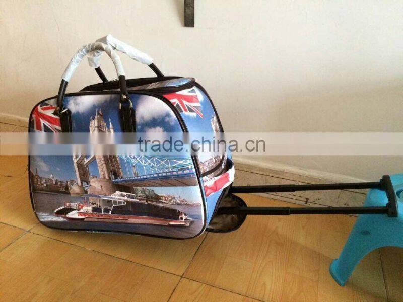 printing Trolley travel bag with durable wheels