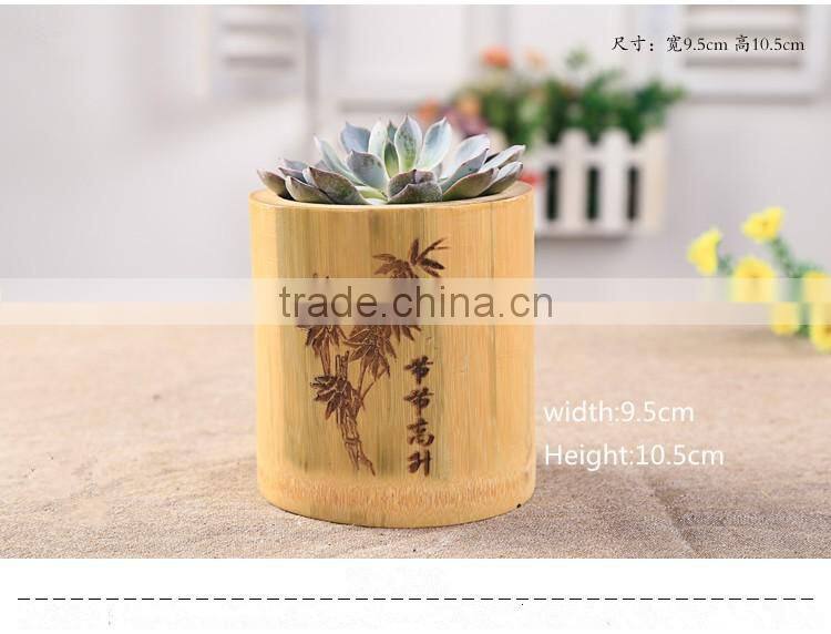 Nature Bamboo Flower Vases Bamboo Poles Material With Spoon
