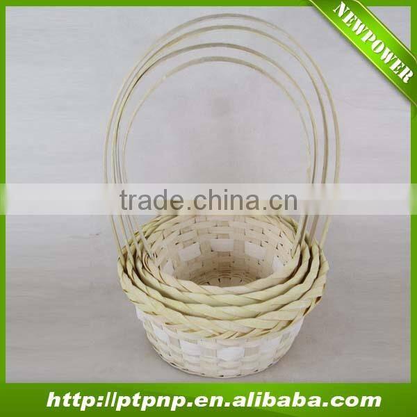 colorful and different sizes of bamboo baskets